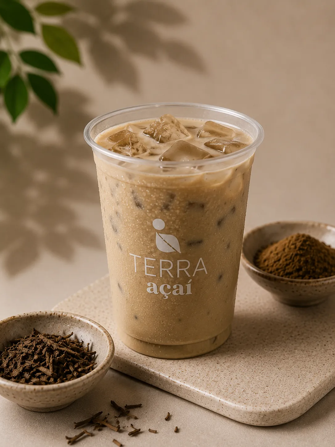 Iced Hojicha Latte · TERRA açaí